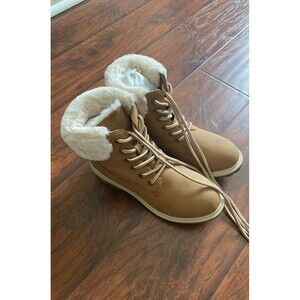 Portland Boot Company Women's Faux Fur Trim Lace Up Boot